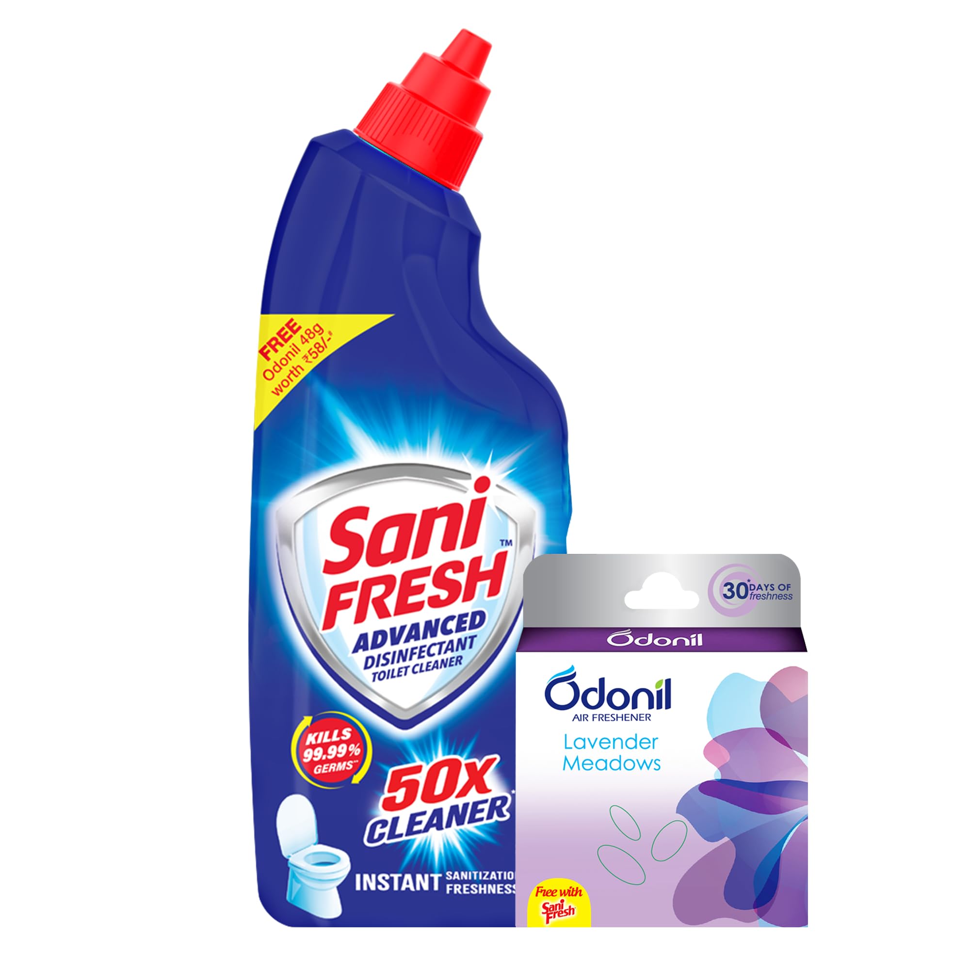 Sanifresh Toilet Cleaner Offer Free Odonil Tikki 1litr