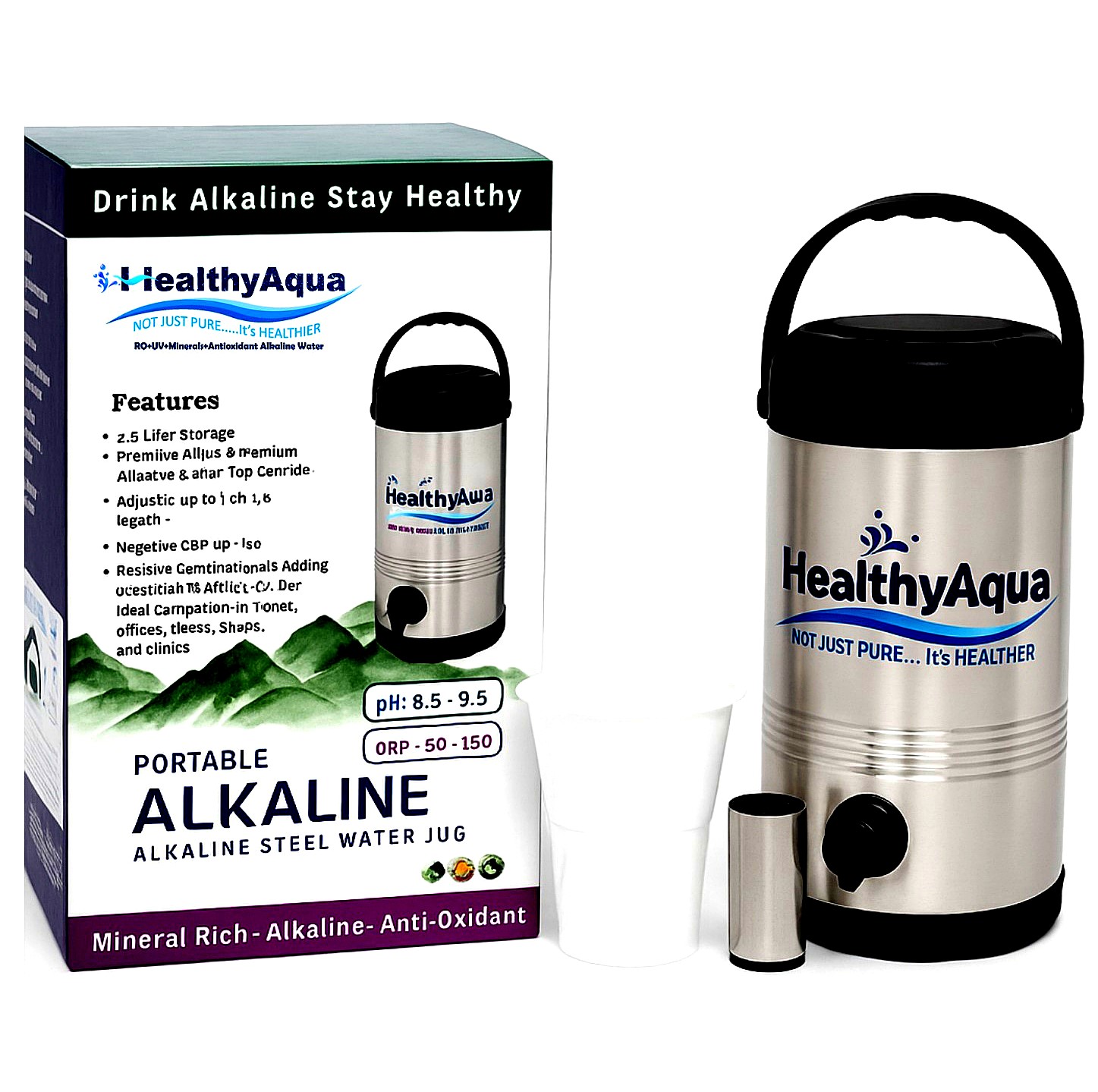 HEALTHY AQUA Alkaline Water Making Jar