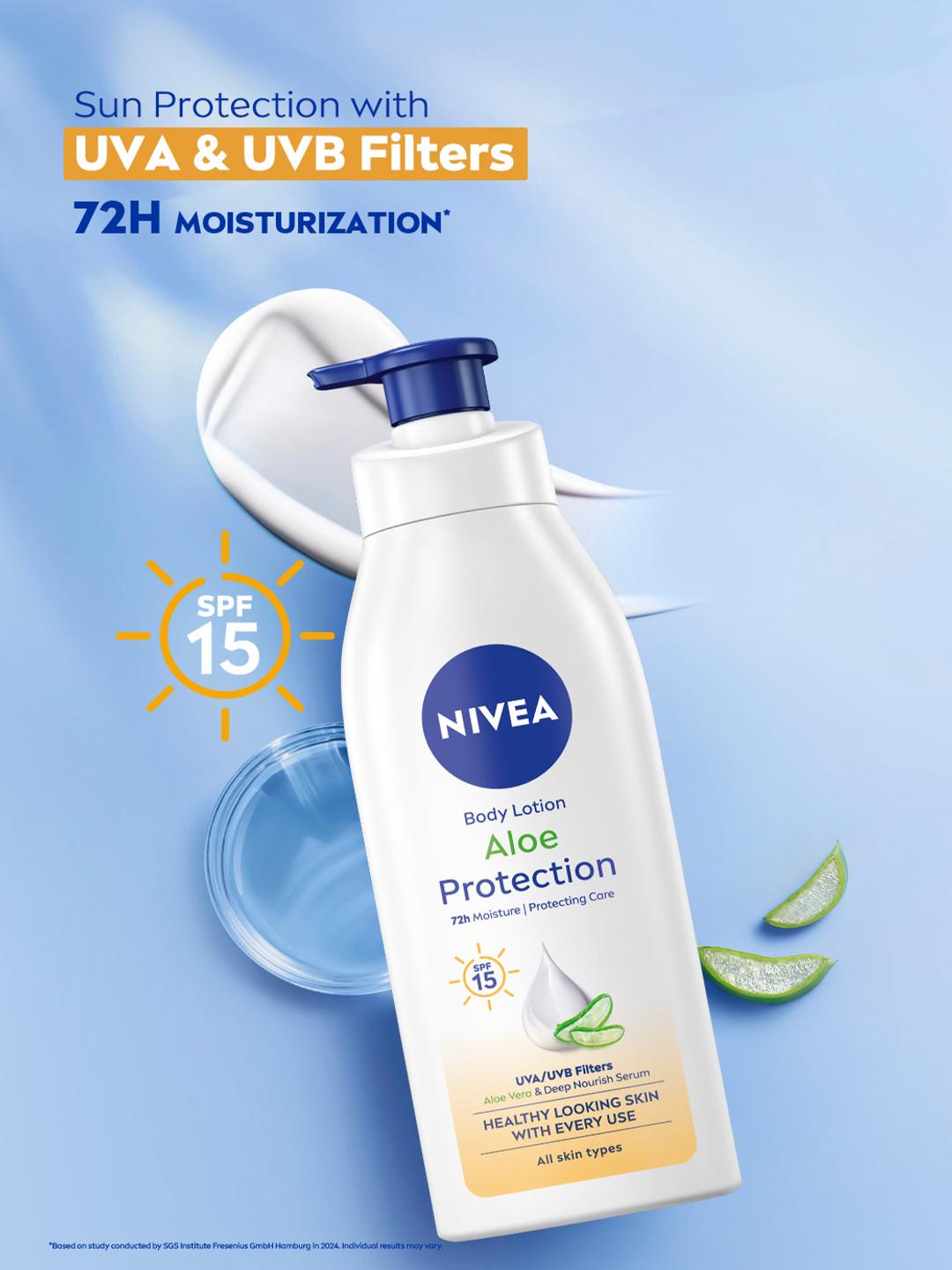 NIVEA Body Lotion Aloe Protection SPF 15 (48h Moisture Care, 400ml)
