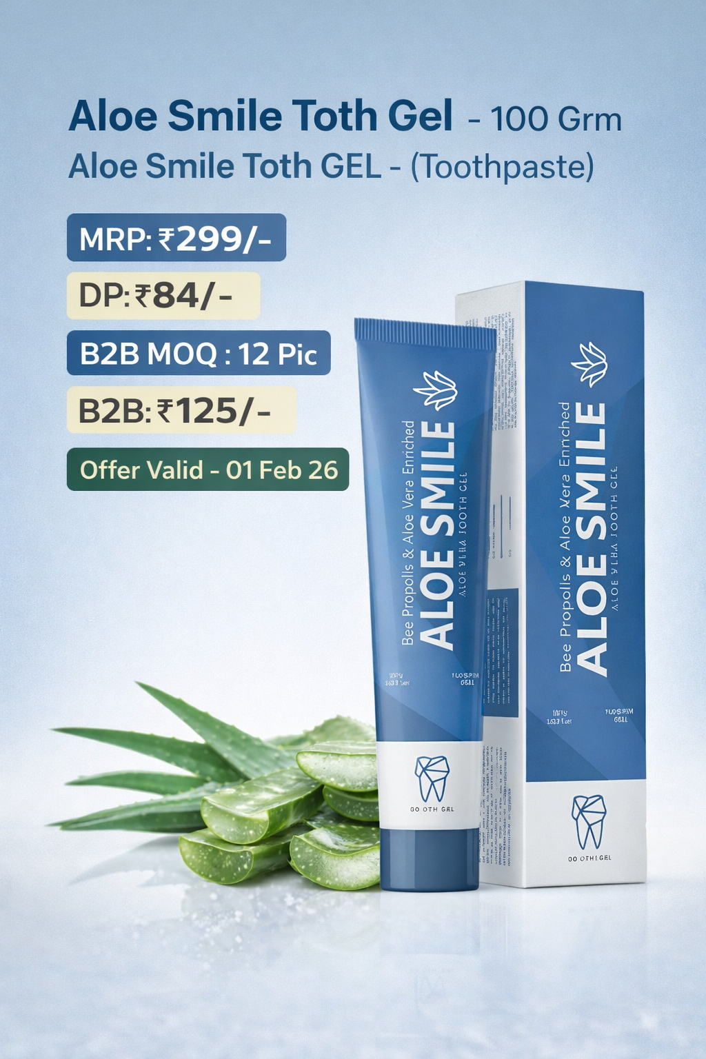 Aloe Smile Tooth Gel (Aloe Vera Based Herbal Tooth Gel)